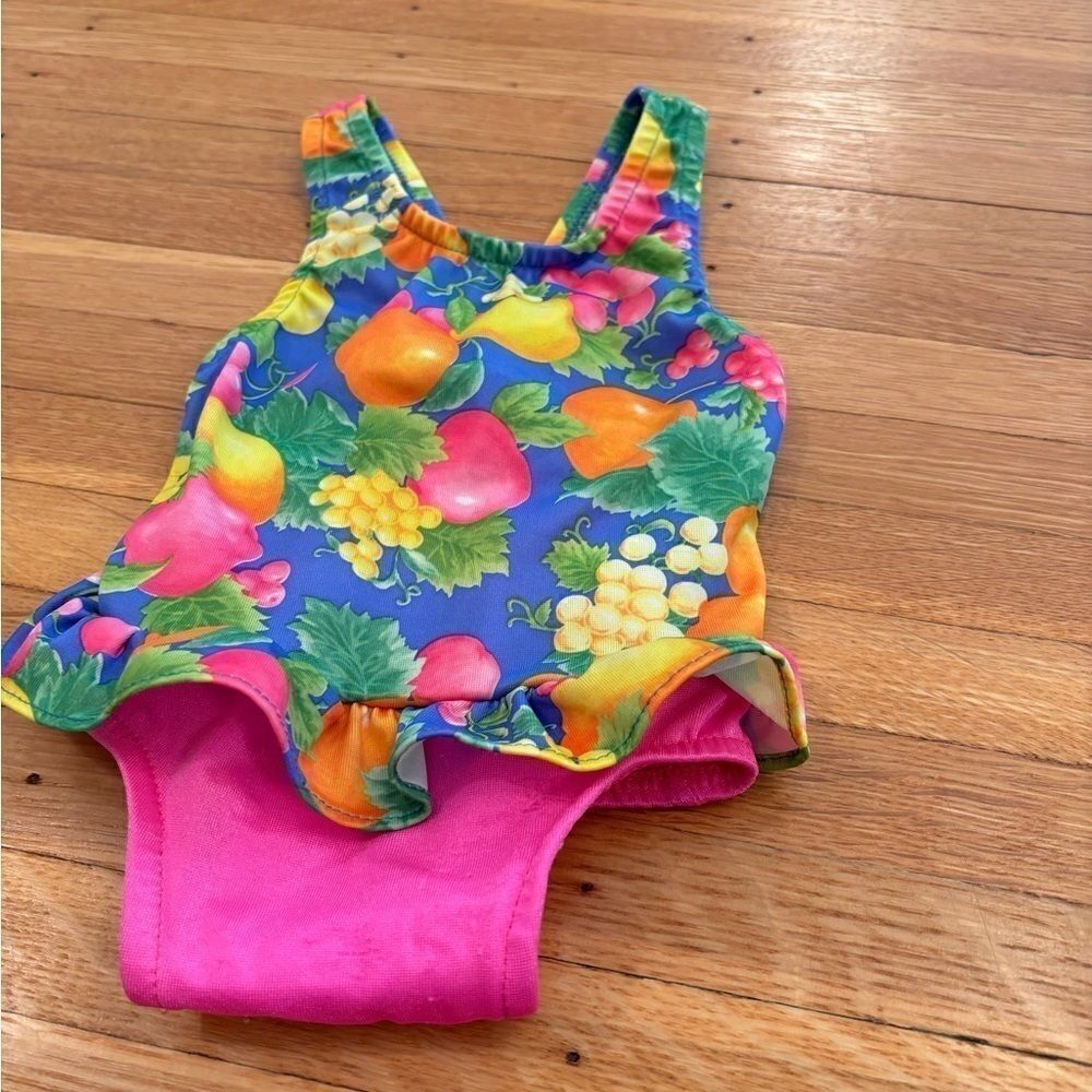 Vintage Baby Bright Tropical One Piece Bathing suit - Picture 3 of 6
